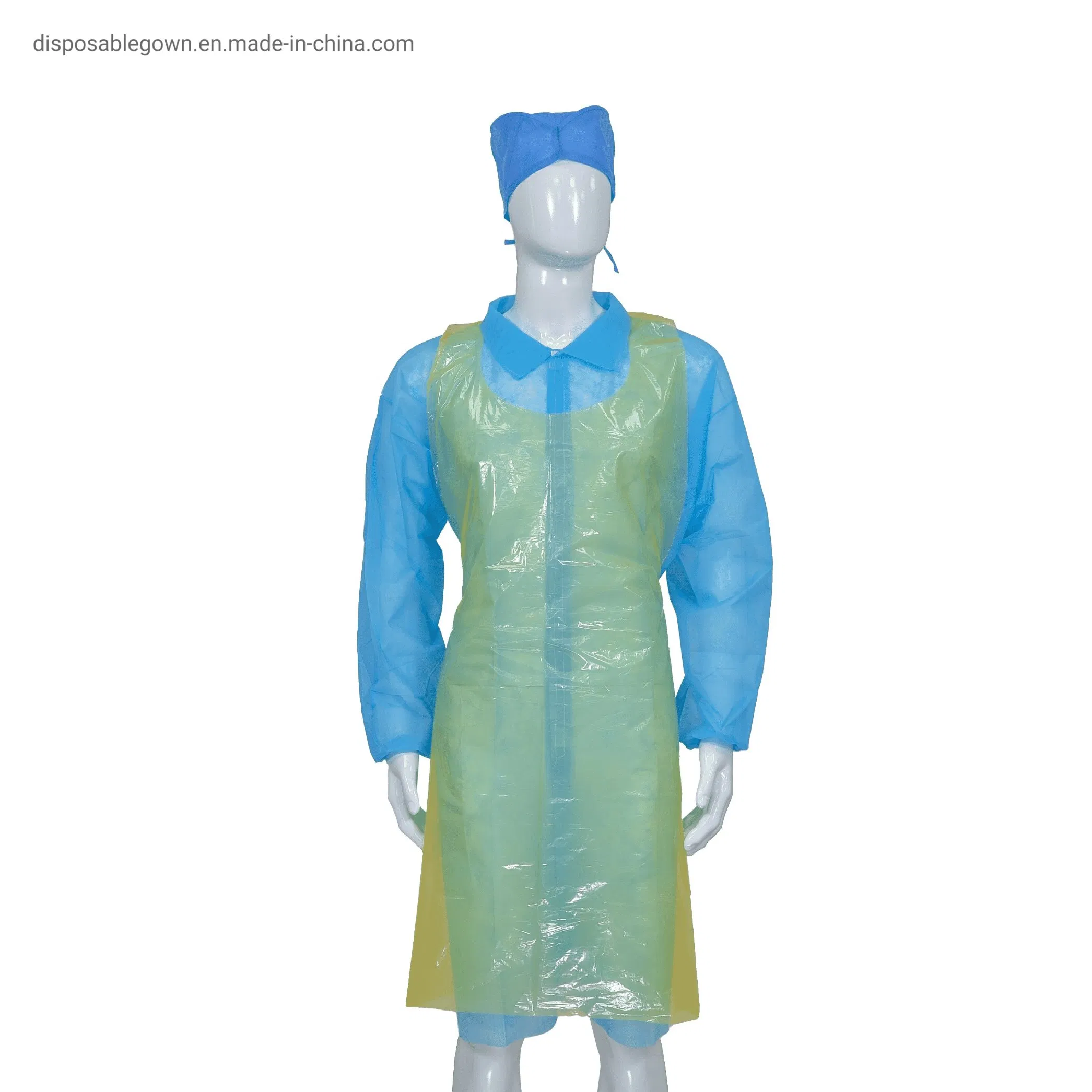 Smooth Surface Disposable Plastic Apron Sleeveless PE Apron for Kitchen/Food Processing/Restaurant