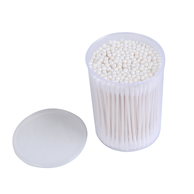 200 PCS Tube-Packed Household Cotton Swabs - Double-Head, Sealed & Moisture-Proof for Cleaning & Makeup