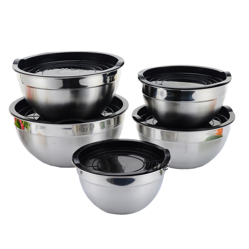 Factory Wholesale Good Quality Salad Bowl Stinless Steel Mixing Bowl with Lid