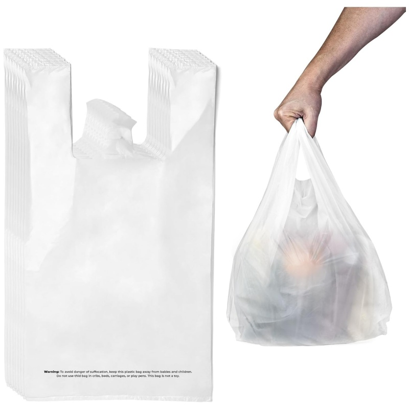 Heavy Duty Reusable T-Shirt Bags Custom Printed Thank You for Grocery