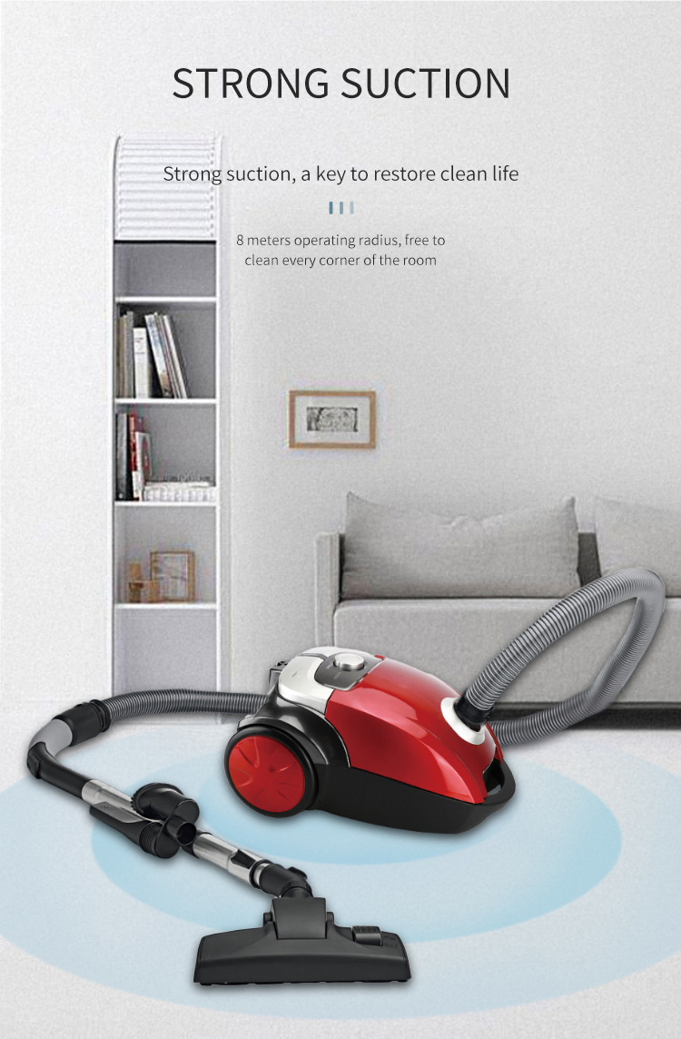 700W Home Horizontal Powerful Cyclonic Canister Bagged Vacuum Cleaner