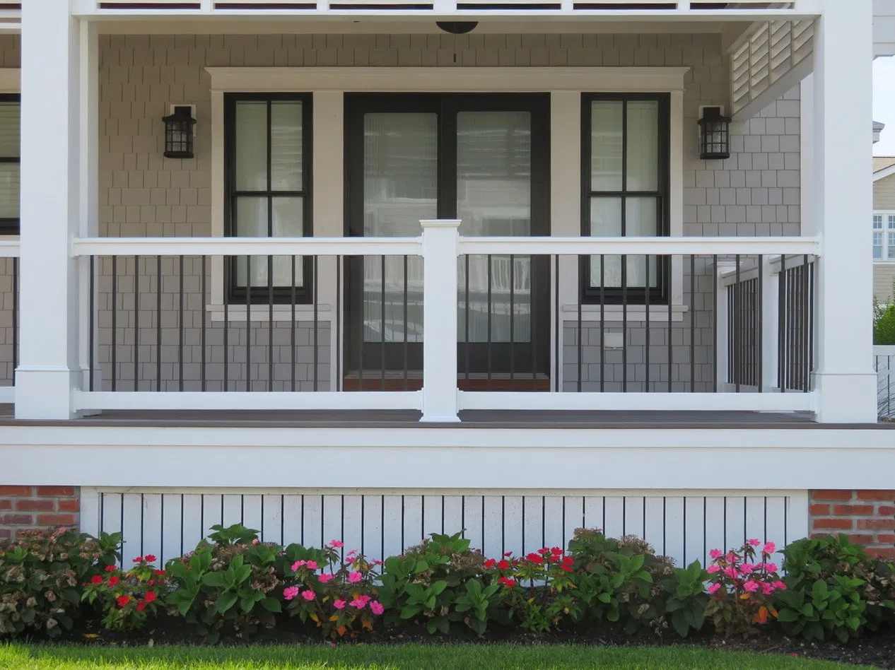 Hight Quality Residential Outdoor Vinyl Aluminum Baluster, PVC Aluminum Decking Railing, Balcony Plastic Composite Deck Railing