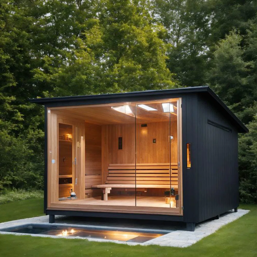 Уличная сауна для 4-6 человек из массива дерева