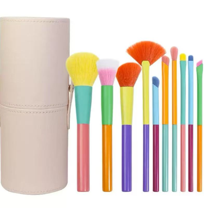 New Colour Series Beginner Soft Hair Loose Powder 10PCS Makeup Brushes Set