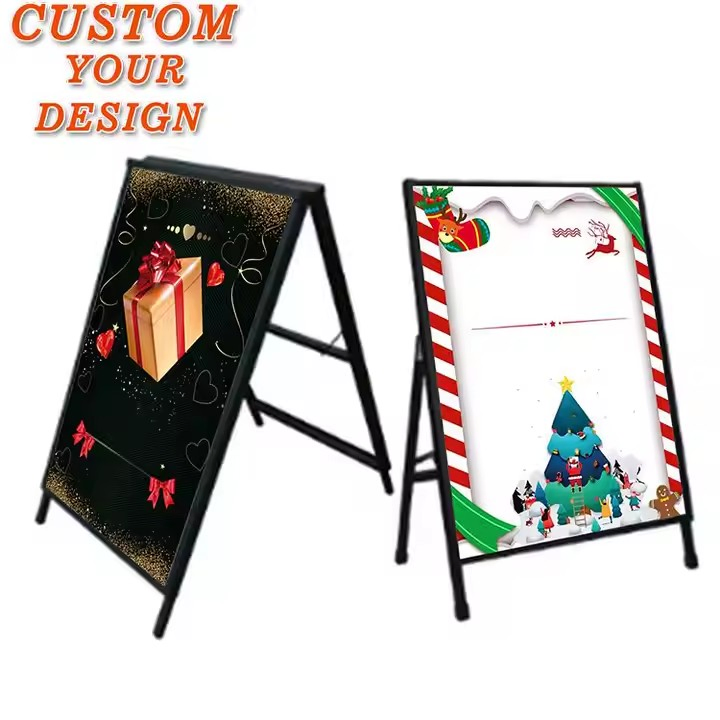 Double-Sided a-Frame Sign Display Stand Square Aluminum Outdoor Advertising Board