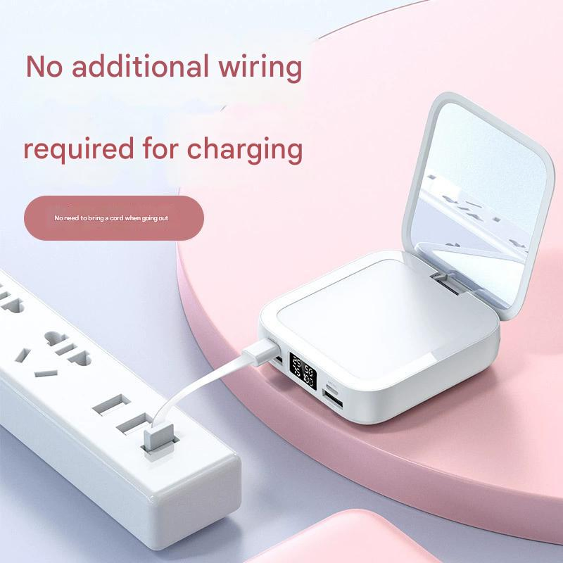 Power Pack, Miniature Design Makeup Mirror, Built-in Cable Custom Logo Gift Selection