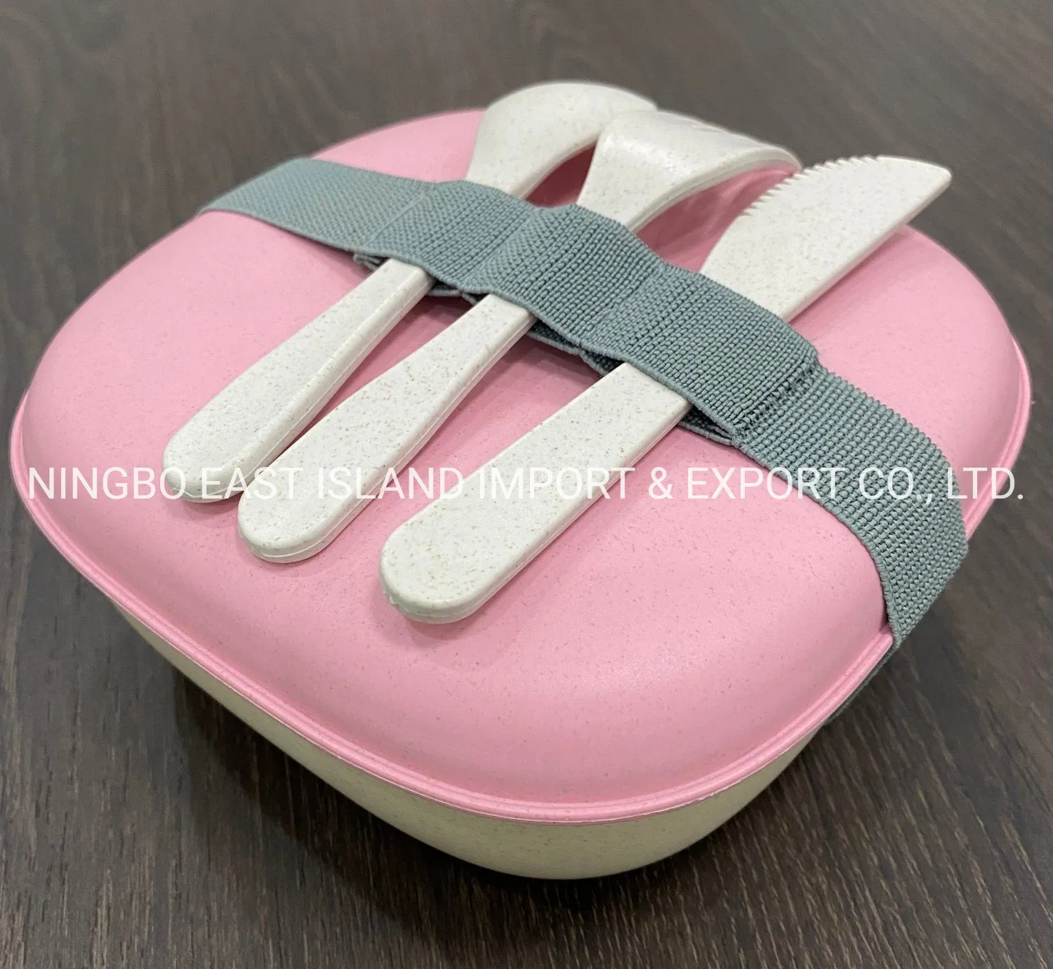 2023 Eco-Friendly Biodegradable School Lunch Box Bamboo Fiber Lunch Box with Dinnerware Sets