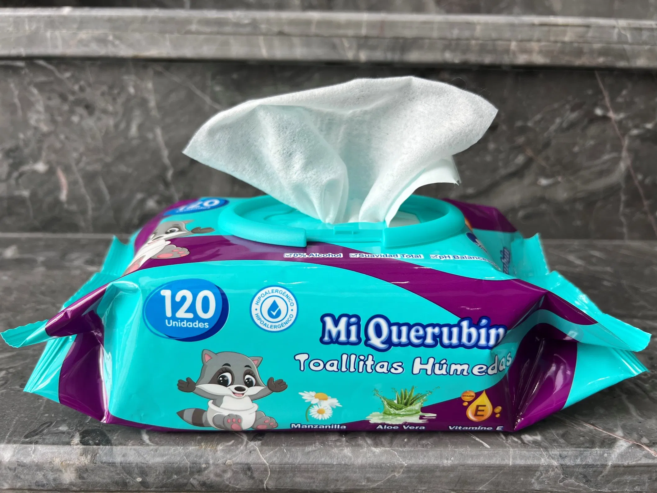 Single Packed Portable Unscented Eco-Friendly Spunlace Mini Baby Wipe for Sensitive Skin