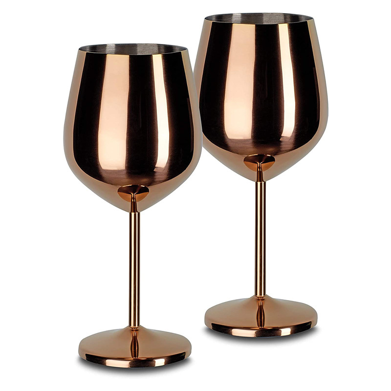 500ml/18oz Stainless Steel 304 Goblets Reusable Toasting Glasses Tall Wine Glasses Champagne Glasses Holiday Gifts Stainless Steel Wine Cups