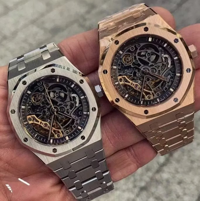 High Quality Skeleton Watches 1: 1 Replica Super Clone Swiss Clock Ap Royal Oak Mechanical Offshore Series Fine Steel Hollow Bottom Men Automatic Gift Watch