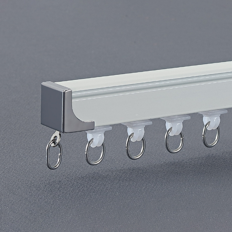 Top-Mounted Aluminum Curtain Rail with Silent Dual-Track Gliding System