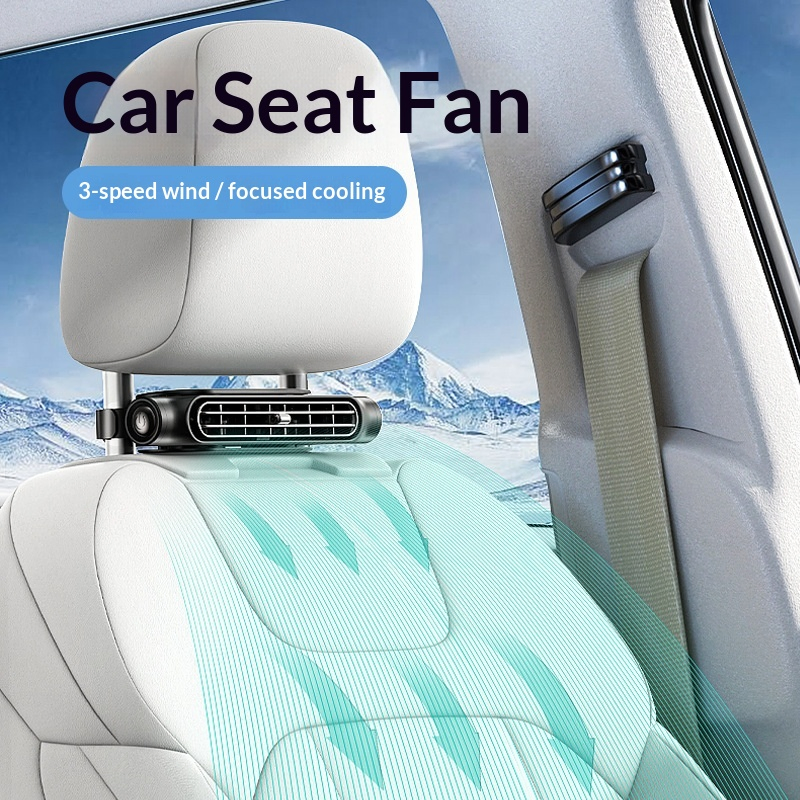 Car Fan Seat Cooling Fan USB Car Headrest Fan USB-Powered, Front Rear Seat Backseat Vehicle Cooling Fan for Car Truck SUV