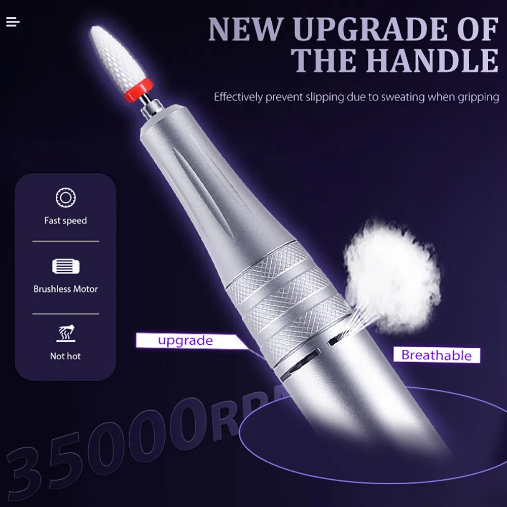 35000 Rpm Nail Polisher Two-in-One Rechargeable Nail Remover and Polisher Drying Light Therapy Nail Lamp