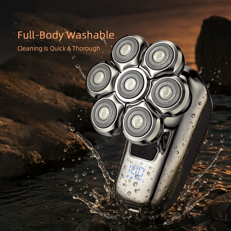 Men's Electric Head Shaver and Hair Clipper with 7 Floating Heads