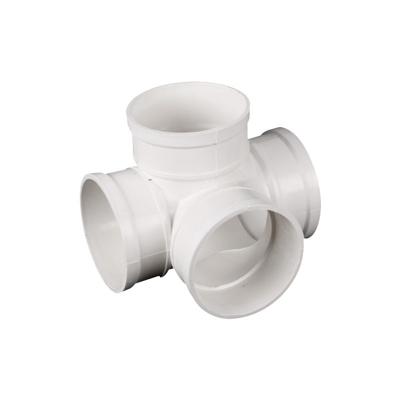 Zhongcai UPVC Drainage Pipe Fittings Cubic Cross 110mm for PVC Plastic Tube