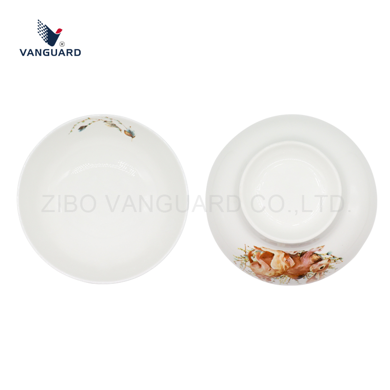 New Product Large Salad Bowl White Round Ceramic Bowl