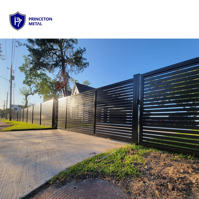 Factory Direct Modern Designs Automatic Aluminum Powder Coated Driveway Sliding Fence Gate System