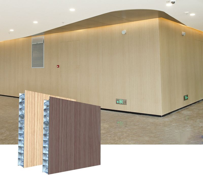 Customized Interior Decoration Materials Fireproof Wood Grain Aluminum Honeycomb Panel