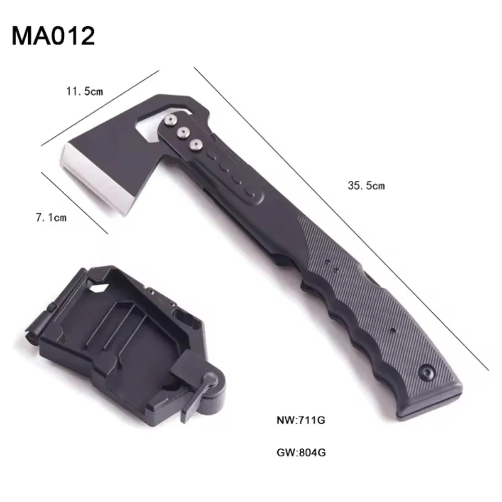 Multifunctional Hammer Head Survival Tactical Camping Hatchet with Whistle for Outdoor Hiking