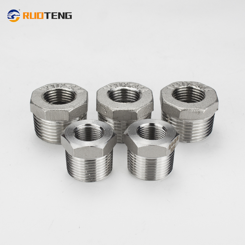 [Ruoteng] Industrial High Pressure Male Thread Forged Stainless Steel Hex Head Pipe Fittings/Bushing for Joint Coupling Connector