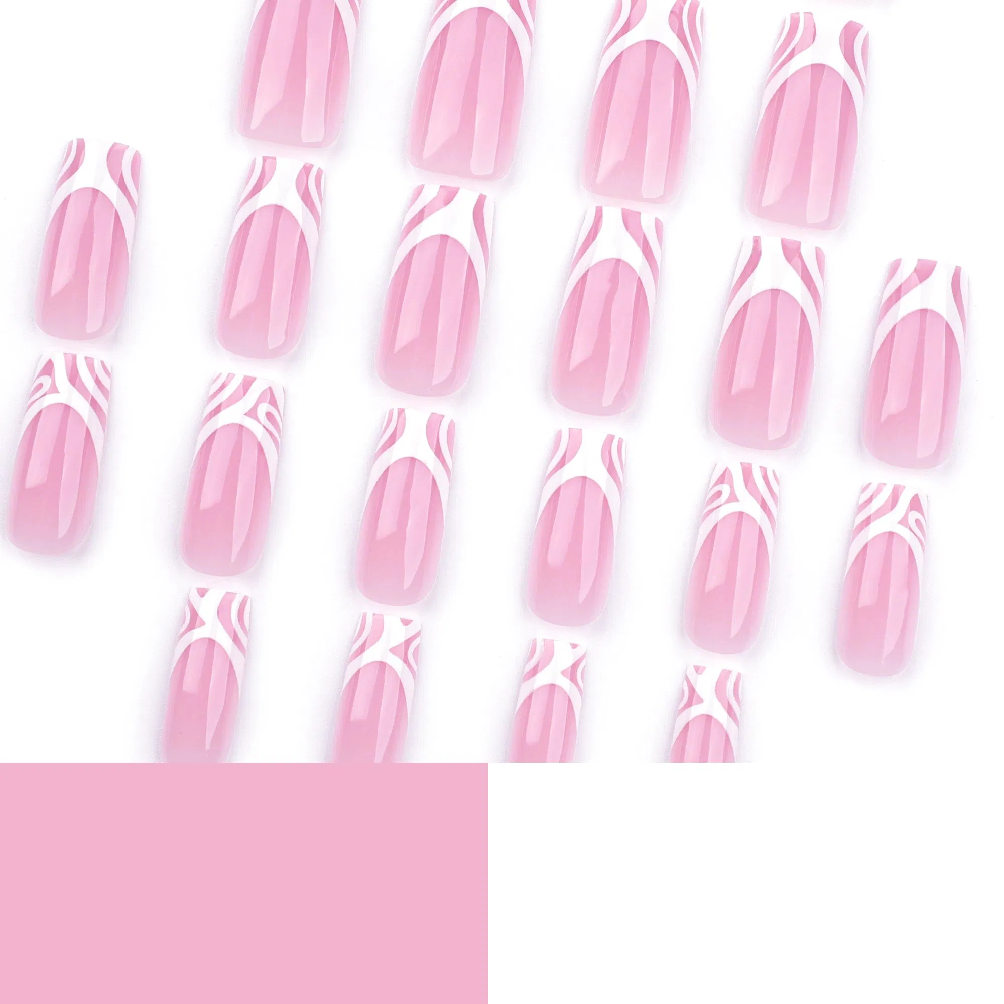 Fashion Press on Nail Art Fake Nail Middle Length Natural Square False Fingernail