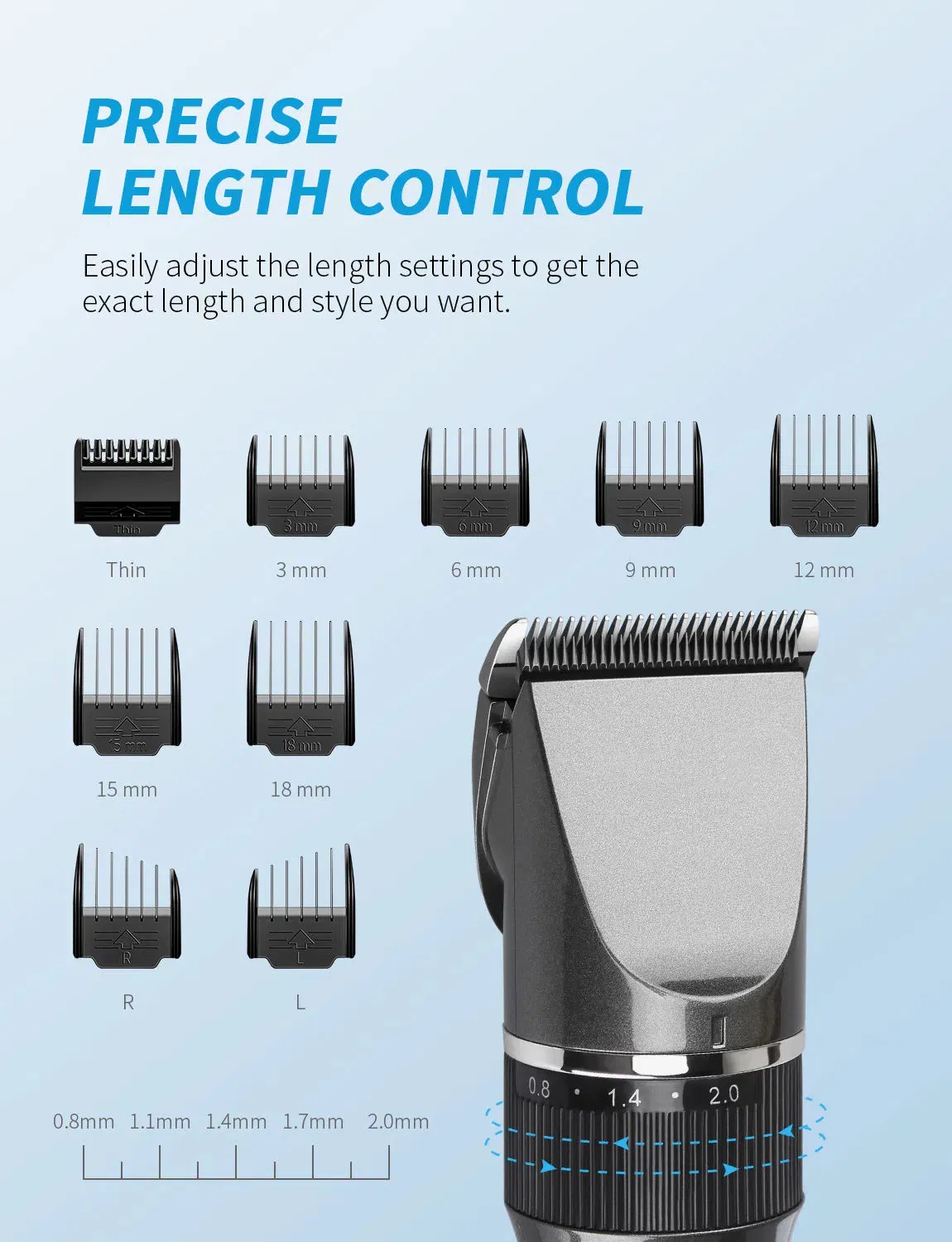 Rechargeable Hair Clippers Electric Hair Removal for Hotels & Rvs CE/CB/RoHS/FCC Certifiedfree Spare Parts