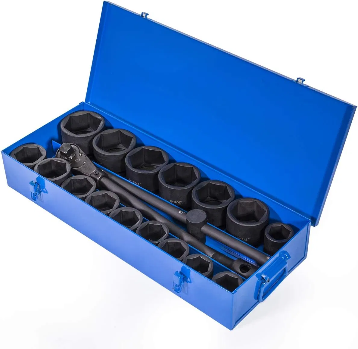 Головка ударная 1 дюйм, набор 21 шт, SAE, хром-молибден