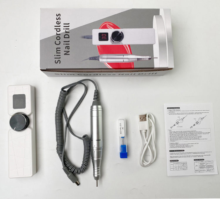 Portable Wireless Nail Drill Machine 30000 Rpm False Acrylic Nail File Manicure Pediucre Set