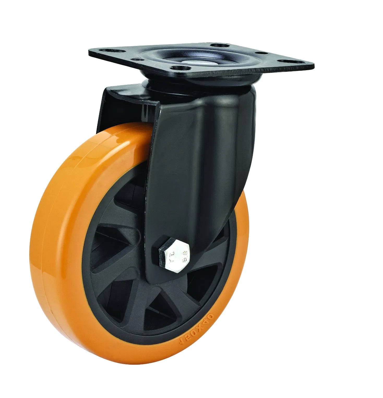 Mh4 Med-Heavy Duty Fixed/Swivel/Brake Type Double Ball Bearing Black PU Wheel Caster
