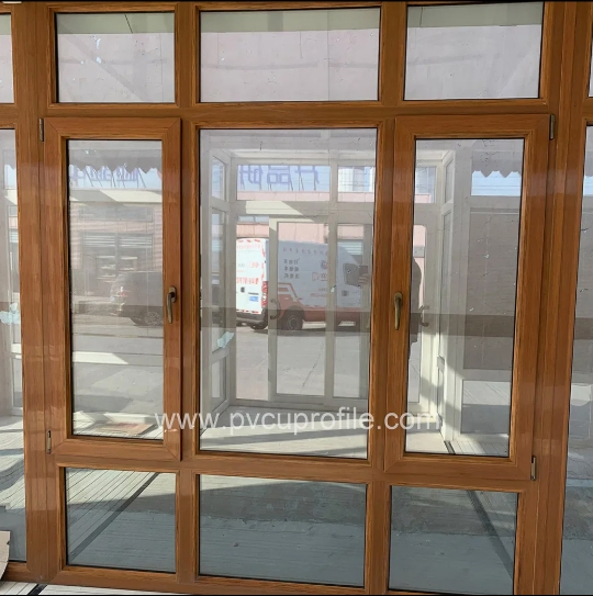 PVC Window Wooden Surface Single Pane Glass Windowsill
