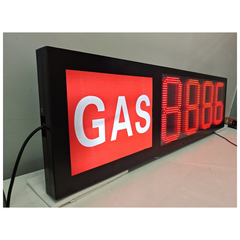 Gas Station LED Sign Board Large 7 Segment Display 12inch 7 Segment Display Gas 8.888 /Diesel 8.888