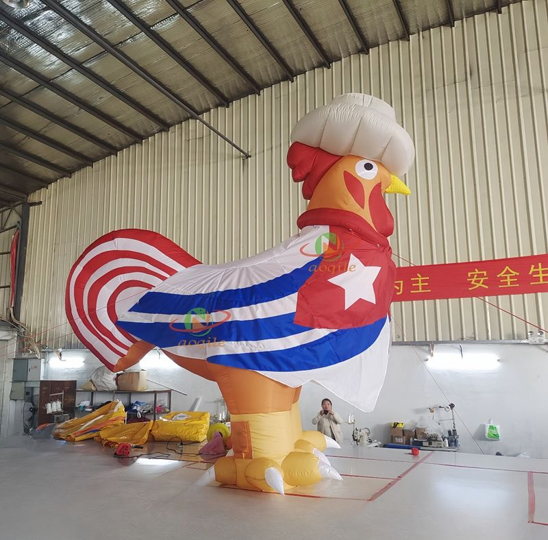 Rooster Mascot Inflatable Chicken Inflatable Cock Cartoon Model with Logo for Advertising Decoration