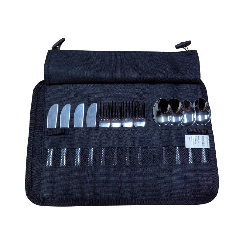 Stainless Steel Cutlery Set with Roll 12 Piece