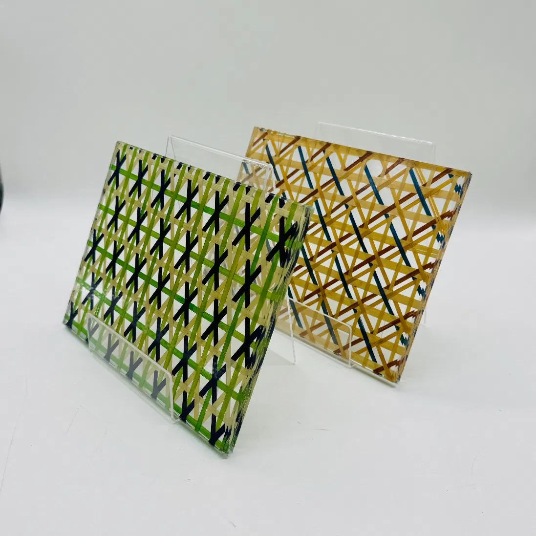 Customized Colored Decorative Art Building Bamboo Woven Tempered Safety Laminated Glass