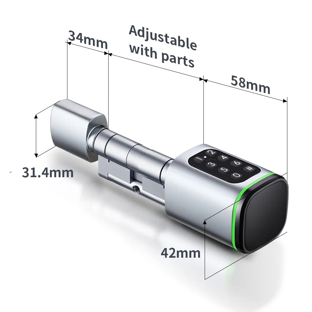 High Security Multi-Unlocking Ways IP65 Password Keyless WiFi Digital Adjustable Modular Profile Tuya/Tt APP Smart Electronic Door Lock Cylinder