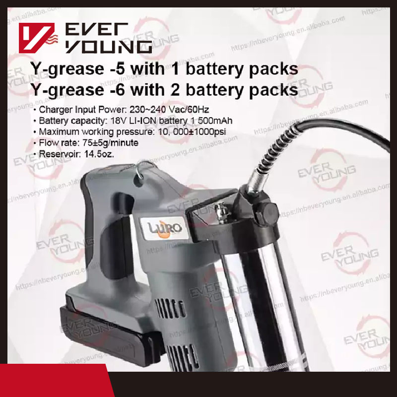18V Cordless Electric Grease Gun with 1500mAh Li-ion Rechargeable Battery Electric Grease Pump Chinese Factory