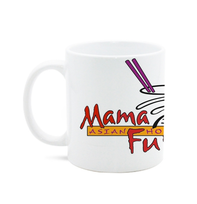 Керамическая кружка с логотипом и текстом