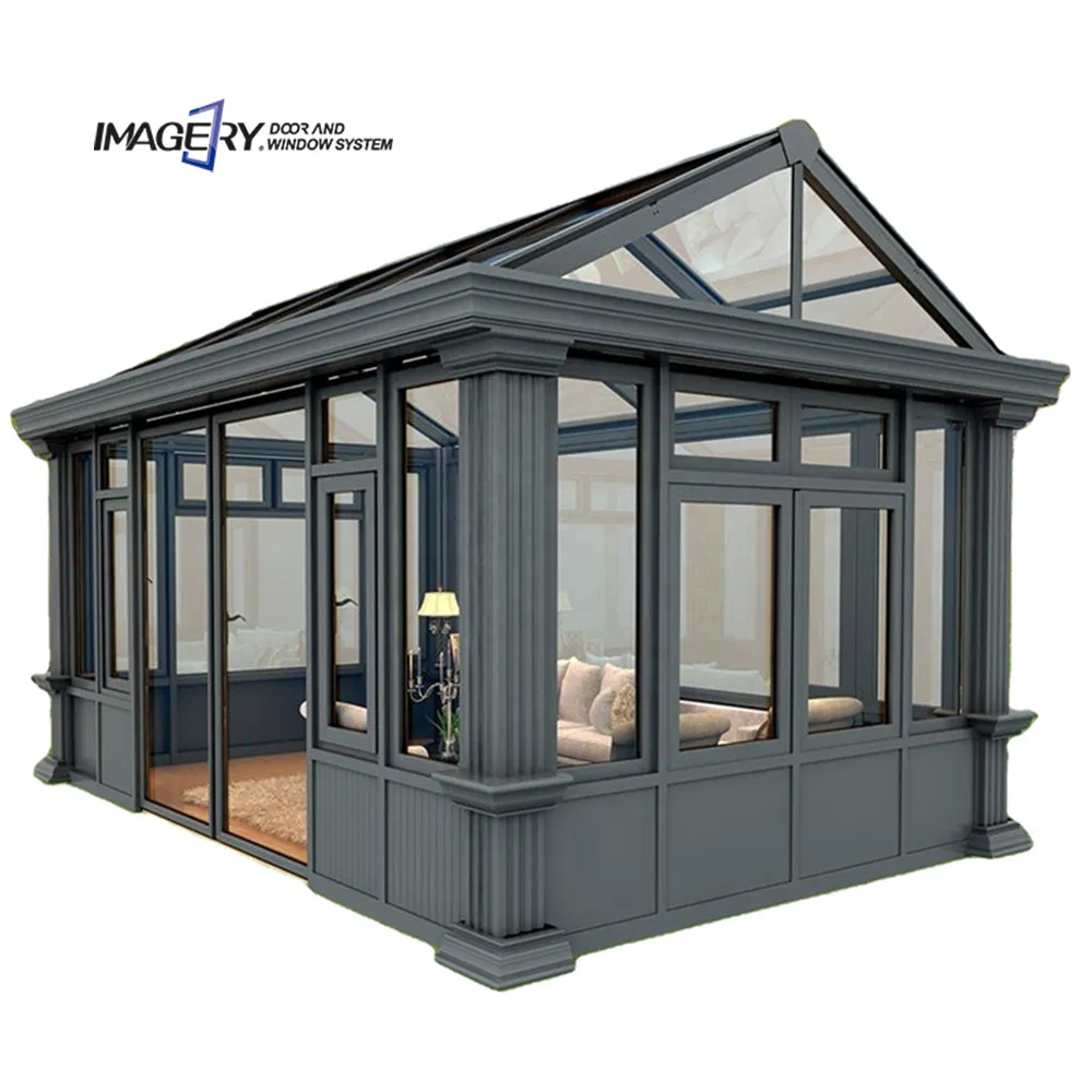 Winter Garden House Veranda Conservatory Slant 4 Season Aluminium Glass Sunroom