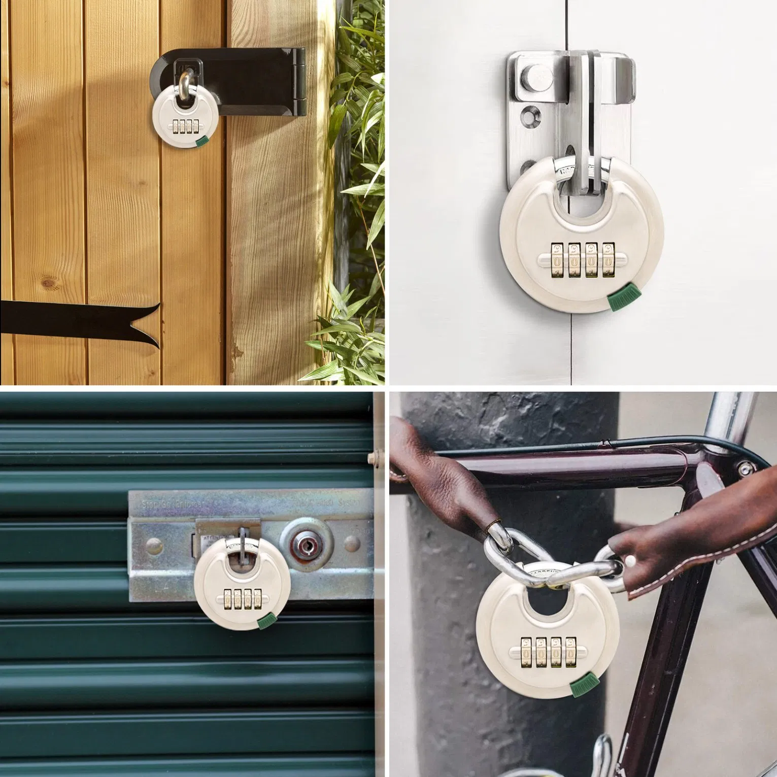 Stainless Steel Combination Disc Padlock for Self Storage Truck Trailer Garden Fence Chain