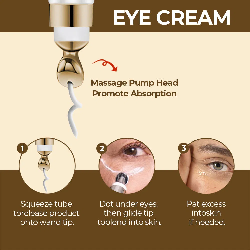 Anti Wrinkle Brightening Applicator Under Eye Cream for Dark Circles and Puffiness