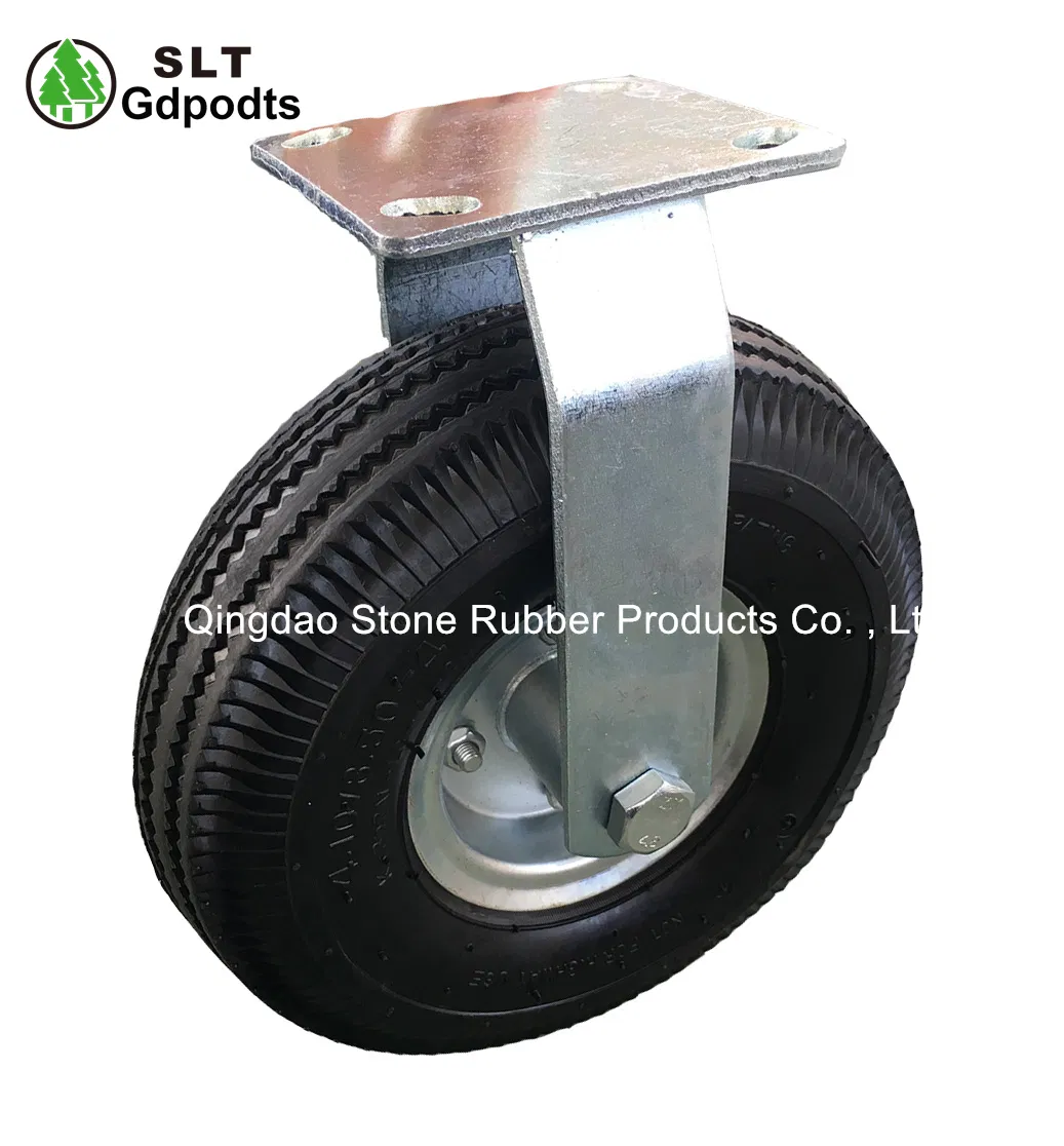 10 Inch Swivel and Fixed Caster with Zinc Steel Rim 3.50-4 Casters