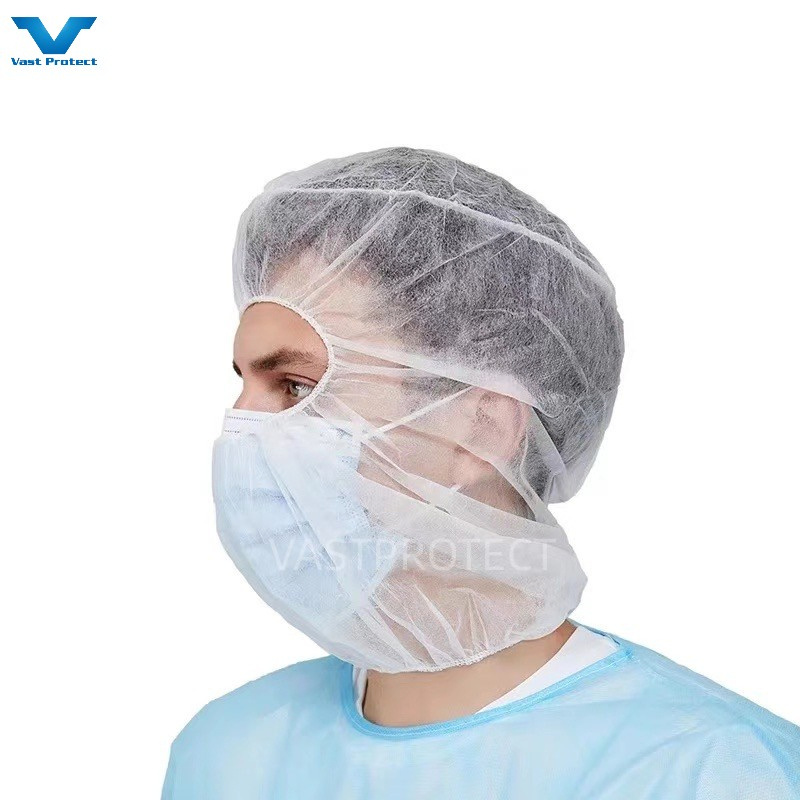 Food Processing Industry Workshop Factory Hood Head Cover Polypropylene Non-Woven PP Ninja Balaclava Astronaut Space Cap