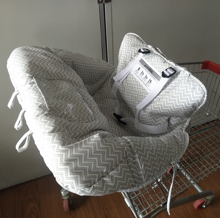 White 2025 Old Design Grid Baby Cart Cover Baby Shopping Cart Cover