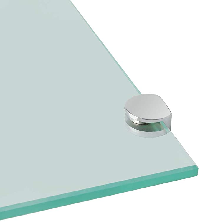 Adjustable Heavy Duty Glass Shelf Bracket Clamp Holder Clip 4 PCS Chrome