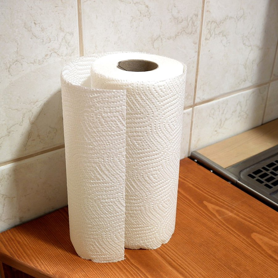 Eco Friendly Plastic Free White Natural Color Bamboo Kitchen Paper Towel Roll