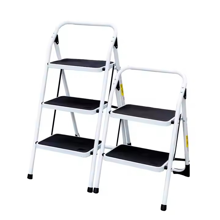 Multi-Use Two Step Folding Ladder with Anti-Slip Pedal Sturdy Wide Step Ladder