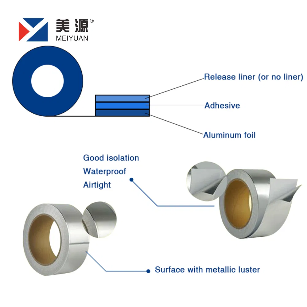 Aluminum Foil Duct Adhesive Tape Sealing Waterproof Seal Sliver Aluminum Foil Tape