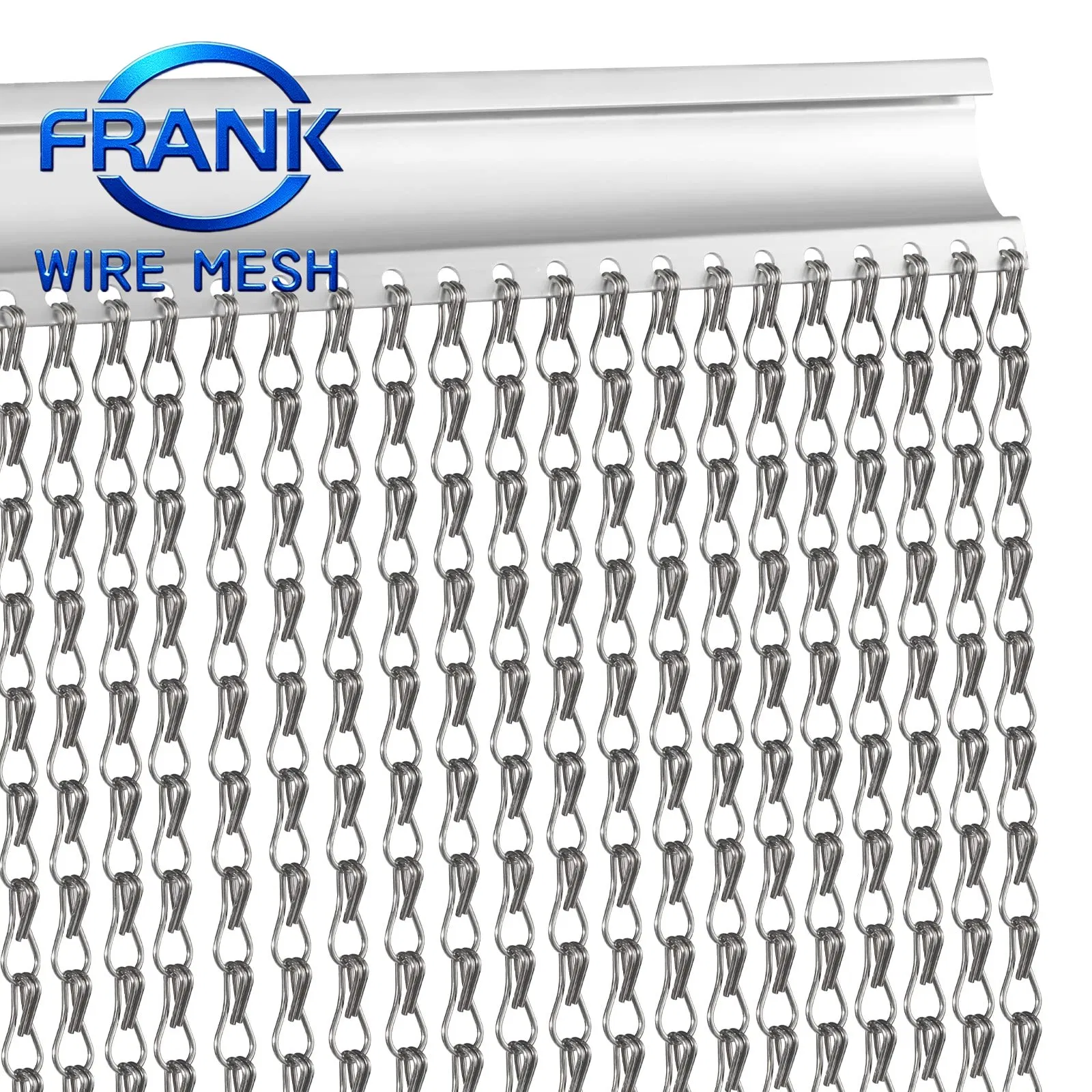 Decorative Aluminum Double Hooks Chain Link Fly Screen Metal Mesh Curtains for Interior Room Divider