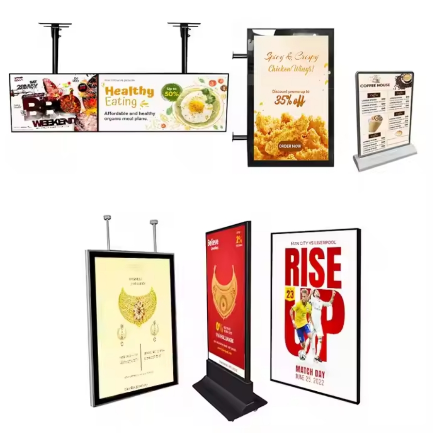 Restaurant Ultra Slim Advertising Display Menu Board LED Light Box Cafe Menu Light Boxes