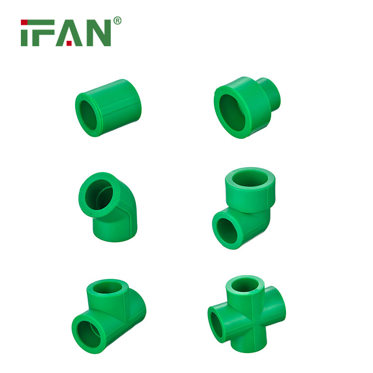 Ifan GB/T 18742 PPR Pipe Fitting 20-63mm Plastic PPR Plumbing Fittings Pn25 Cross PPR Fittings